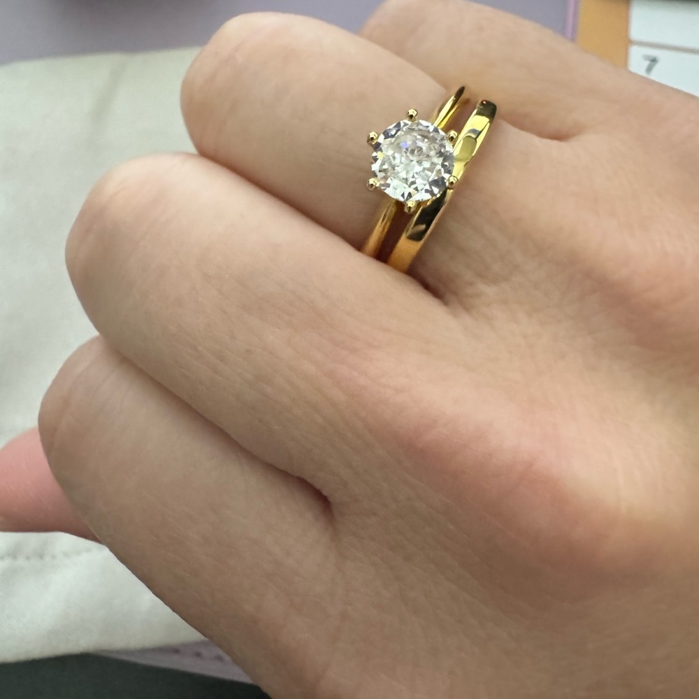 Charter Club Cubic Zirconia Duo Rings size 10 - Picture 4 of 6
